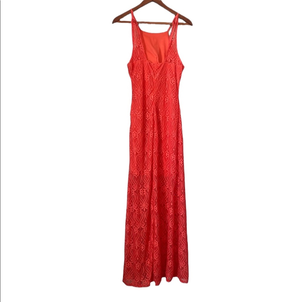 Bisou Bisou Coral Halter Style Maxi Dress